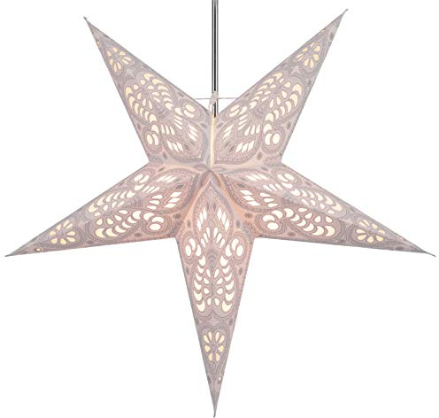 GURU SHOP Faltbarer Advents Leucht Papierstern, Weihnachtsstern 60 cm - Menor Nature, Papiersterne 60 cm