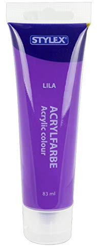 Stylex 28696 - Acrylfarbe auf Wasserbasis, 83 ml Tube in lila, matt, hohe Deck- und Farbkraft, lichtbeständig, schnelltrocknend und wasserfest