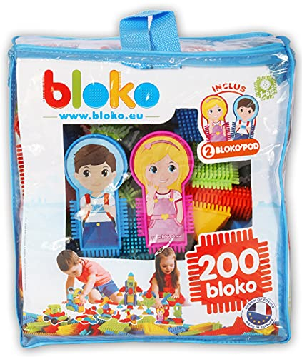 BLOKO 503508 Tasche mit 200 2 Familienfiguren, Multicolor, Large