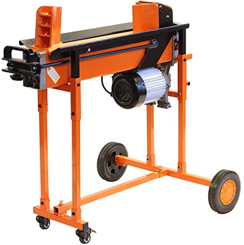 Forest Master FM16TW Heavy Duty Electric Log Splitter - 8 Tons of Splitting Force - Heavy Duty - Logs up to 450mm Long - Pre-Filled Ready to Use - DuoCut Blade - Two Speed Ram - Includes Trolley Stand