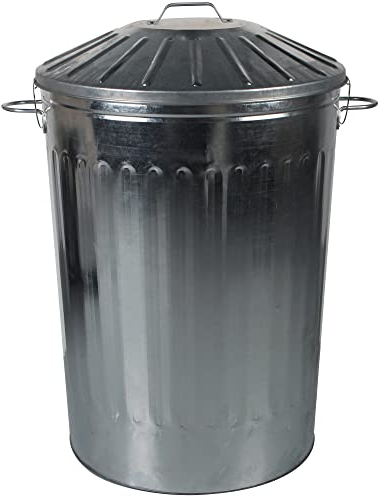 CrazyGadget® 125 Litre 125L Extra Large Metal Galvansied Dustbin Kitchen House Garden Storage Unit Bin with Special Locking Lid