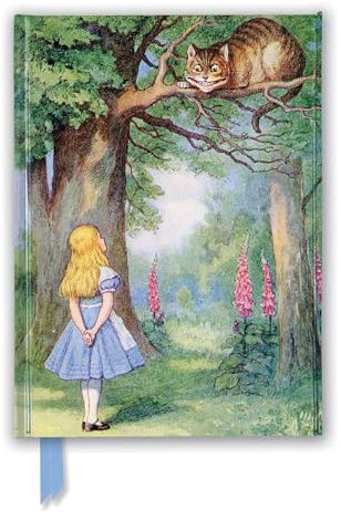 John Tenniel: Alice and the Cheshire Cat (Foiled Journal): Unser hochwertiges, liniertes Blankbook mit festem, künstlerisch geprägtem Einband und Magnetverschluss