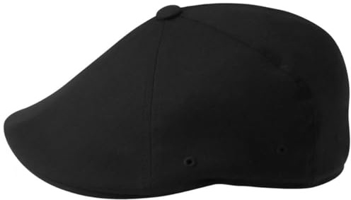Kangol 504 Flexfit Coppola Uomo - Cappello Piatto Cappellino in Lana con Visiera Autunno Primavera Inverno Estate Estate/Inverno - L/XL (58-61 cm) Nero