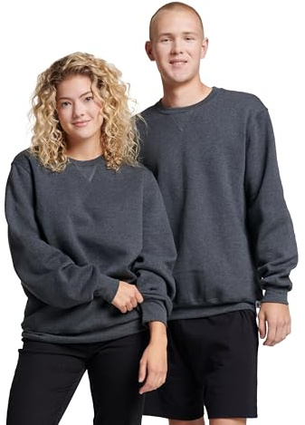 Russell Athletic Men's Dri-Power Crewneck Fleece Sweatshirt, Black Heather, Medium