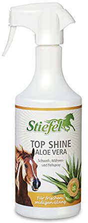 Stiefel Top Shine Aloe Vera für Pferde, Fell-, Mähnen- & Schweifspray für seidigen Glanz, Pflegeeffekt durch Aloe Vera, verhindert Knotenbildung, unsichtbare Schutzfilm, hochwertige Pflege, 750ml