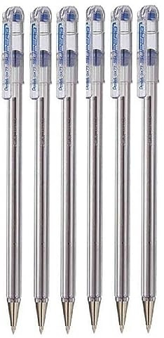 Pentel Superb blu penna a sfera, 0,7 mm, punta 0,25 mm, tratto fine Line cartucce ricaricabili BK77 (confezione da 6)