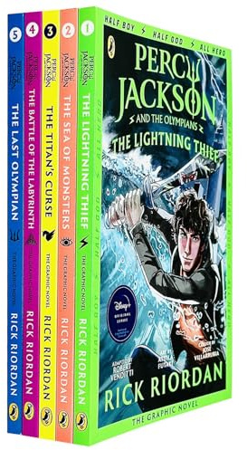 Percy Jackson Graphic Novels 1-5 Books Collection Set (The Lightning Thief, Sea of Monsters, Titan's Curse, The Battle of the Labyrinth, The Last Olympian)