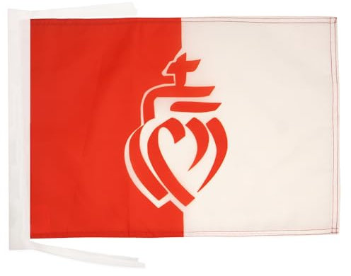 AZ FLAG - Drapeau Département de la Vendée - 45x30 cm - Pavillon Cœur Vendéen 100% Polyester Avec Deux Cordelettes - 20g