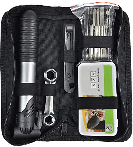 TRIXES Fahrradreparaturset mit Flickzeug und Luftpumpe