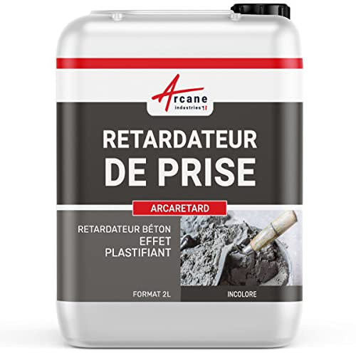 Retardateur prise, ciment, béton, effet plastifiant : Arcaretard - 2 L (2.4 kg) Liquide - ARCANE INDUSTRIES