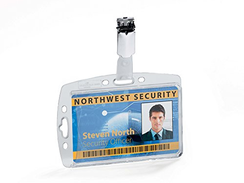 Durable Kartenhülle mit Clip für Betriebs-/ Sicherheitsausweis 54 x 87 mm, 25 Stück, transparent, 800519
