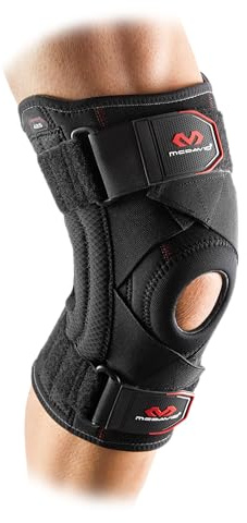 McDavid Knee Brace Support with Side Stays, Compression Knee Sleeve & Cross Straps for Patellar Tendon Support, Tendonitis, Arthritis Pain Relief, Recovery, Knee Brace for Men and Women