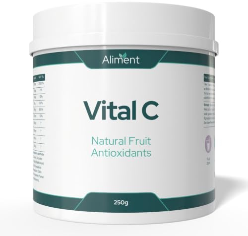 Alimént Vital C (Vitamin C) Ascorbic Acid Ultra High Strength Premium Powder - 250g with Fruit Flavouring for optimum daily levels