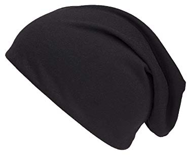 shenky Schwarzer Langer Jersey Beanie Frühlingsmütze Mütze Long Beanies Slouches Männer Frauen Kinder Unisex dünne Sommermütze Sommerbeanie Herren Damen Black warme Tage Beanies