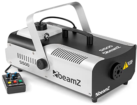 BeamZ S1500 MKII Nebelmaschine 1500 Watt Fogger, Party Rauchmaschine, Fog Machine mit Intervall Timer, 2,5 Liter Tank, Disco Smoke Machine für DJs, Nebelmaschine Halloween, Hochzeiten, Partys