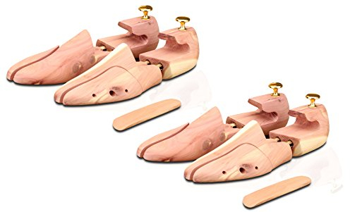 Langer & Messmer Schuhspanner aus Zedernholz für Herren und Damen inkl. Reiseschuhlöffel aus Zedernholz, Größe 34 bis 50, das Original! 48/50 2 Paar