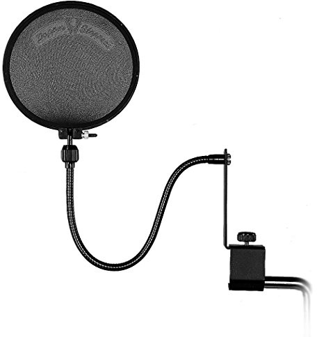 Shure Ps-6 Popper Stopper Filtro Anti-Pop Con Braccio A Collo Di Cigno Metallico E Supporto, Nero