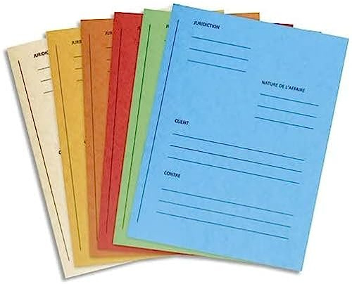 EXACOMPTA Pack de 25 Dossiers plaidoirie AVOCATS Pour/Contre carte lustrée Assorties