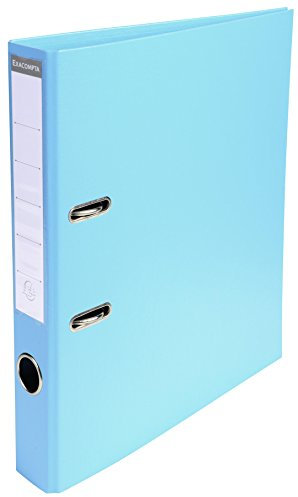Exacompta 53502E Premium PP-Ordner Prem´Touch. 5 cm schmal DIN A4 Kunststoffbezug außen Papierbezug innen Rückenschild austauschbar Ringordner Aktenordner Briefordner Plastikordner hellblau