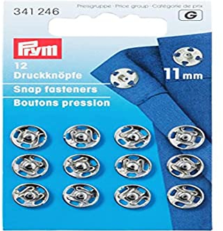 Prym Druckknöpfe, Metal, Silber, 11 mm Durchmesser, 12