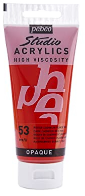 Pébéo - Acrylic Fine Studio Acrylics - Acrylfarbe für Künstler - Farbe für Profis und Anfänger - Leuchtende und pigmentierte Farbe - Kadmiumrot Dunkel Imitation - 100 ml