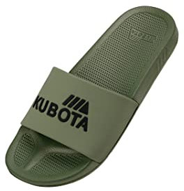 Kubota Badelatschen Herren für Sauna – gepolsterte Reißverschluss-Tasche AniMate Deluxe, glänzend/Handyhalter mit Party Neon grün glitzernd Armband für - Khaki 44