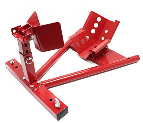Wiltec Motorradständer vorne für 13-17 90-130 mm Reifen, 660 x 580 x 180 mm, als Montagehilfe aus Stahl für Vorderrad, Motorradheber