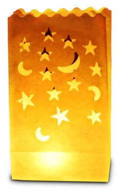 Candle Bags UK Candle Luminary Bags (Pack of 10) - Stars and Moons Design