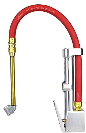 New & Improved - Tire Inflator Gauge with Dual Head Air Chuck 15” Air Hose 10-160 PSI