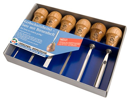 KIRSCHEN Werkzeuge 5696000 | Kerbschnitzsatz mit Birnenform, 6-teilig