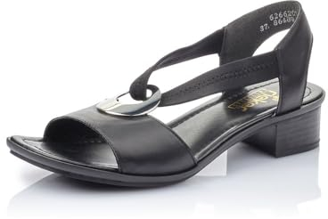 Rieker Damen Pantoletten 62662, Frauen Slipper,Backless Slipper,Gartenschuhe,Sommerschuhe,sommerclogs,Schlupfschuhe,Slides,schwarz (01),41 EU / 7.5 UK