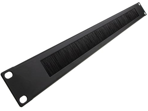 kenable Brush Plate Cable Management Panel 1U for 19 inch Data Cabinet Server Rack Black