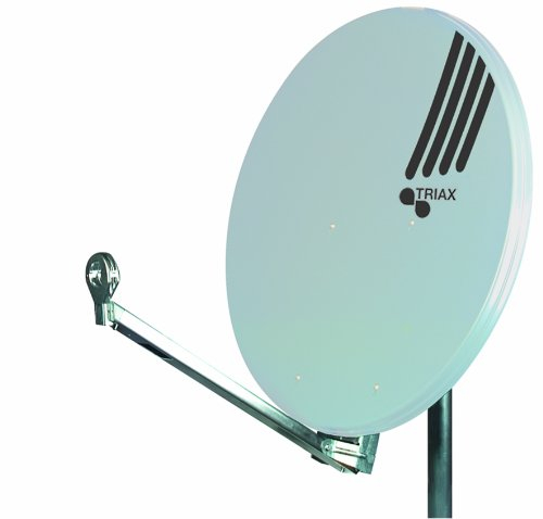 Triax HIT FESAT 85 Satellitenantenne (85 cm Durchmesser Aluminium, 40mm Feedaufnahme Kabelführung vormontiert) lichtgrau
