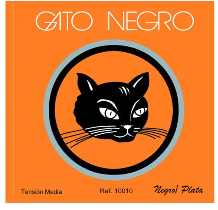 Gato Negro Juego de Cuerdas de Nylon Negro y Bajos Plateados para Guitarra Clásica, Española y Flamenca, Tensión Media, Fabricado Artesanalmente en España desde 1868