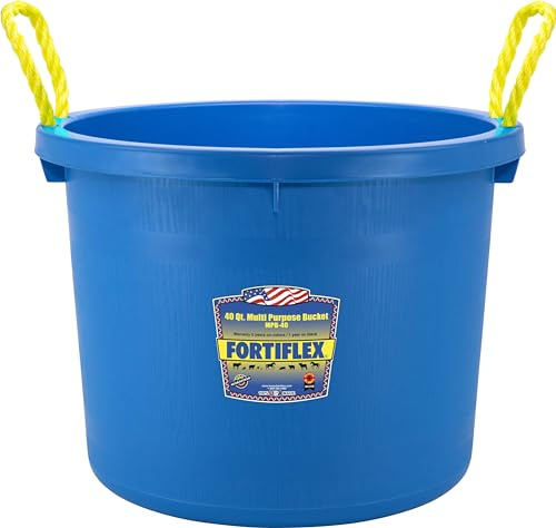 Fortiflex Multi Purpose Storage Bucket for Dogs/Cats and Horses, 40-Quart, Blue