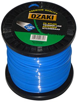 OZAKI - Bobine Fil Nylon Carré - Longueur 90m - Ø 2,40mm - Matières Vierges - Haute Durabilité - Excellente Tenue À L'Œillet, Bleu