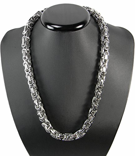 Kaiser-Handel Luxus Königskette BRUTAL MASSIV Panzerkette Edelstahl Kette Punk Rock Tribal Hip Hop Funk Rocker Biker 61 cm x 10 mm x 10 mm kk10