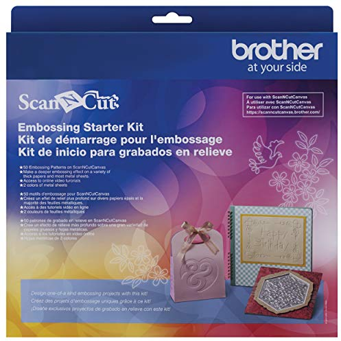 Brother ScanNCut Embossing Starter Kit CAEBSKIT1, Zubehörset mit Matte, Werkzeug, Metallbleche und 50 Prägemuster für DIY Schneidemaschine