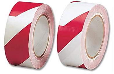 5 Star Red/White Hazard Tape, Soft PVC, Internal Use | Instant Adhesion to Surfaces | Width 48mm, Length 33m