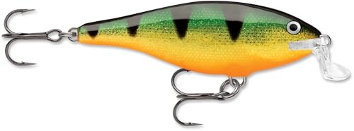 Rapala, klassischer Angelköder, Flacher Shad Rap, Größe: 9 cm/12 g, schwimmender Süßwasserköder, Schwimmtiefe: 1,8–2,4 m, Balsa-Angelgerät, perfekt für Barsche