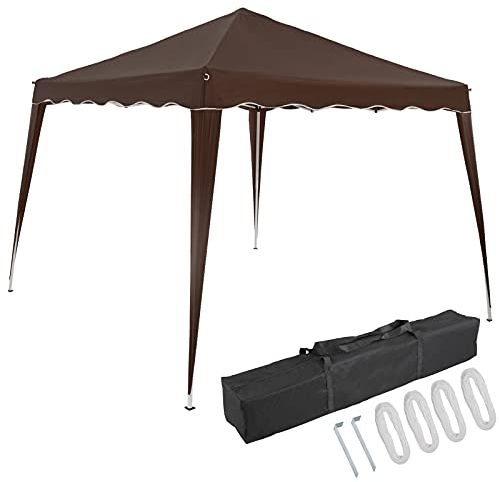 CASARIA® Tonnelle de Jardin Pliable Capri 3x3m Pop-Up Protection UV 50+ imperméable Sac Camping pavillon de Jardin Tente réception Tente Pliante Brun foncé