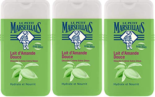 Le Petit Marseillais extra mild duschgel, söt mandelmjölk, 250 ml, paket med 3