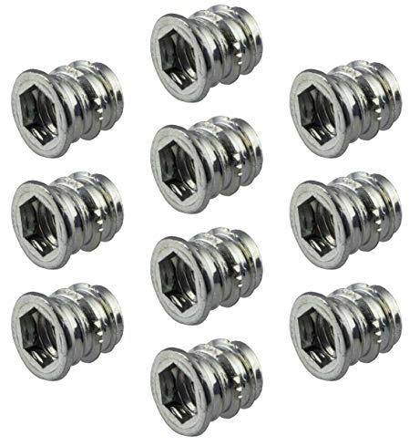 Gedotec Einschraubmuffen | 100 Stück - Metall Eindrehmuffe mit Abdeckrand | M8 x 13 mm | Einschraubmutter Stahl verzinkt | Gewinde-Muffen Schrauben mit Antrieb: Innensechskant | Gewinde-Einsatz Holz