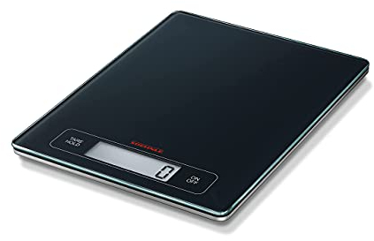 Soehnle Page Profi Digitalwaage für max. 15 kg, digitale Küchenwaage mit großer Wiegefläche und Tara, praktische Haushaltswaage mit Hold-Funktion, Schwarz