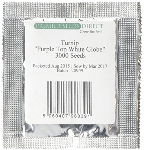 PREMIER SEEDS DIRECT - Turnip Seeds - Purple TOP White Globe - 4 Grams
