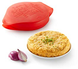 Lékué Spanish Omelette - Molde para tortilla española, silicona platino color rojo