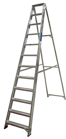 BPS® Industrial Swingback Step Ladder/Ladders | 150kg Load Capacity | Aluminium | Heavy Duty | EN131 Pro Certified | 2.07m Height | 8 Steps