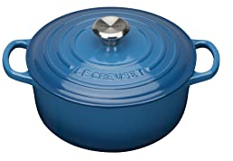 Le Creuset Signature Gusseisen-Bräter mit Deckel, Ø 20 cm, Rund, Für alle Herdarten und Induktion geeignet, Volumen: 2,4 l, 3,092 kg, Marseille