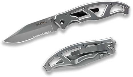 Gerber Taschenklappmesser mit Teilwellenschliff und Taschenclip, Klingenlänge: 7,6 cm, Paraframe I Folding Clip Knife, Edelstahl, 22-48443