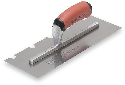 Marshalltown 5776SSD 12 x 4 1/2 SS Notched Trowel with 1/2 x 1/2 x 2-Inch U Durasoft Handle